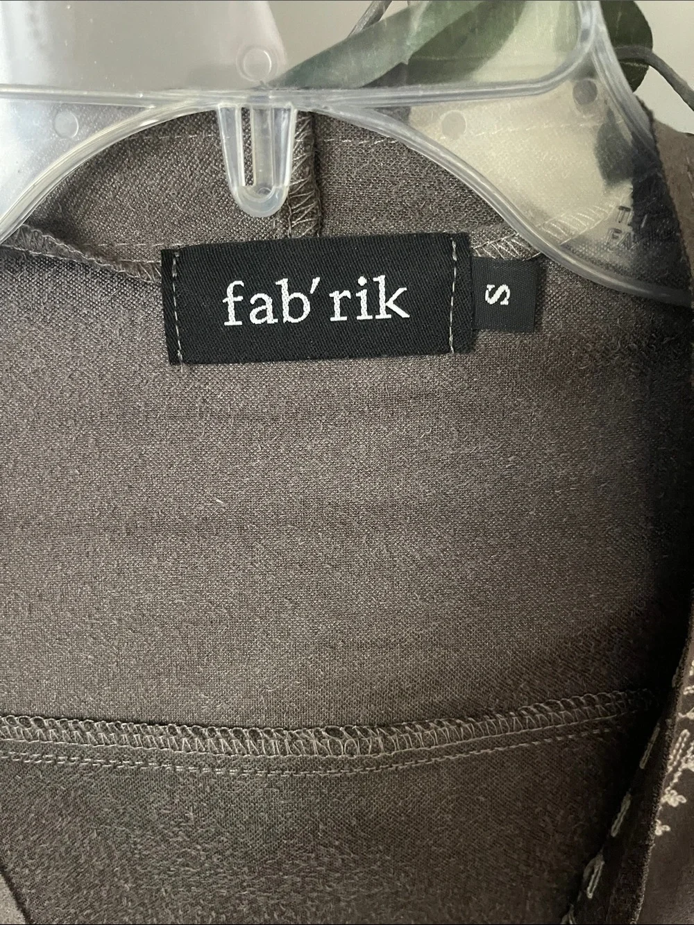 fab'rik Taupe Suede-Style Embroidered Open Front Jacket